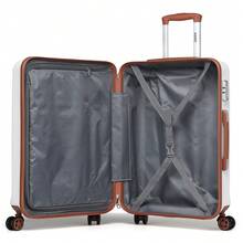 20 24 28 32 Inch Suitcase ABS PC Hard Shell Luggage Carry On Cabin Check In XL Extra Large Lightweight Spinner Wheels TSA Lock 3 Piece Set Travel - Milky - View 12