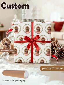 Custom Pet Photo Wrapping Paper, Personalized Names And Photos, Custom Gift Wrapping Paper, Personalized Wrapping Paper, Custom Wrapping Paper With Pet Photos And Text, Fun Custom Christmas Gifts, Party Wrapping Paper, Holiday Wrapping Paper, Valentine'S Day Gifts, Gifts For Him/Her - Multicolor - View 1