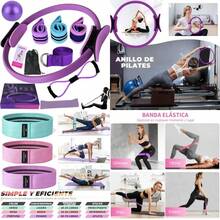 Equipo de Pilates para Entrenamientos en Casa, Kit De 11 Pilates En Casa, Pelota de Yoga de 25 cm, 8 Formas de Goma para Yoga, Bandas de Resistencia, Perfecto para Hacer Ejercicio en casa(Púrpura) - Multicolor - Ver 1