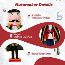 Diseño exquisito hecho a mano de un soldado cascanueces 2025, decoración navideña perfecta y centro de escritorio - Negro - Ver 6