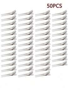 150/100/50/30/20/10 piezas Pinzas para el cabello con doble diente, Pinzas para el cabello de metal, Para peinados y hacer lazos, Pinzas rizadoras de calidad de salón - Multicolor - Ver 14