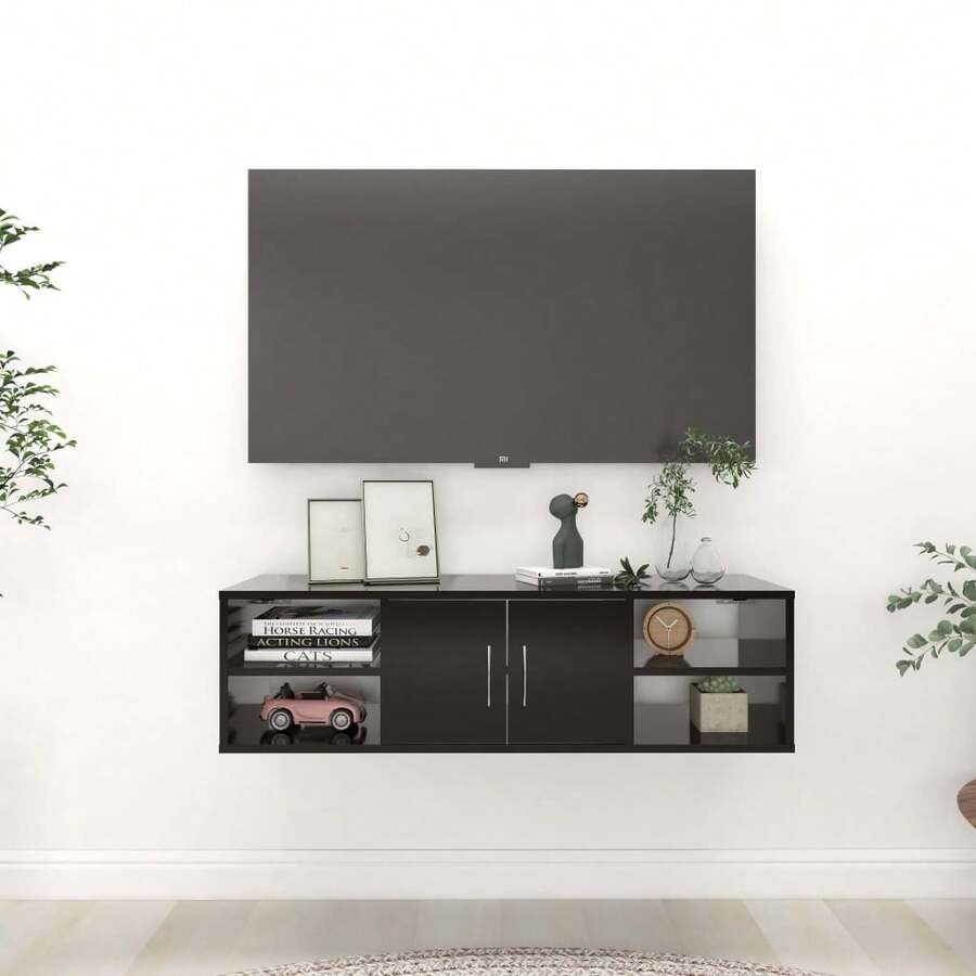 Mensola da parete vidaXL nera, 102x30x29 cm, materiale a base di legno. - Multicolore - Visualizzare 1