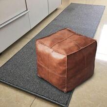 Moroccan Pouf Cover Hassock Storage Ottoman Cushion Cover Premium Room Deco - Square Brown - Squarebrown - View 2