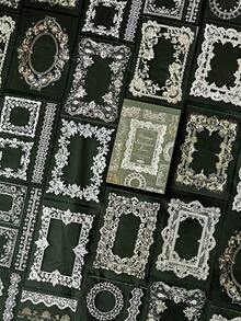 1本30张复古蕾丝花边贴纸，用途广泛，可用于DIY剪贴簿、装饰、PET贴纸等。