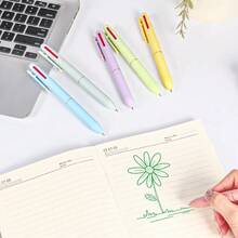 6 Count Multicolor Ballpoint Pens 4 In 1 Macaroon Colors 0.5mm Fine Point Smooth Writing For Office School Use - 12 chiếc Morandi + Macaroon - Xem 5