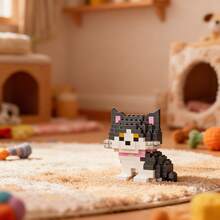 12pcs Micro Particle Cute Cat Desktop Decor/ABS Material/Finger Tip Cute Toy! Mini Cat Building Blocks, Heal Your Desk Time/Office/Desk Essential! Mini Cat Building Blocks, Stress Relief & Versatile/Suitable As Warm Gift For Family, Friends, Couples - Multicolor - View 16