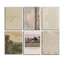 Set Of 6 Vintage Christian Wall Art Prints, Inspirational Bible Verse Scripture Canvas Posters, Faith Quote Religious Wall Decor Artwork, Rustic Cottagecore Aesthetic Gallery Set For Living Room Decor, Bedroom Decor, Home Decor, Wall Decor, Spiritual House Decoration, Elegant Room Decor Gift Idea - Multicolor - View 11