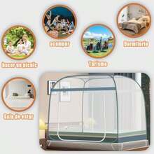 Mosquitero para Cama King Size,Mosquitera Plegable para Camas con Doble Puerta e Inferior de Red para bebés, Adultos, Viajes, Camping, Aire Libre, antimosquitos 180 * 200CM (Gris, Gris)(Verde azul1.8*2) - Multicolor - Ver 7
