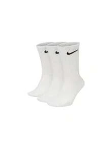 Nike Logo 运动高帮袜，训练健身中筒袜，男女通用，白色，多双装 - 白色 - 查看 12