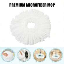 Spin Mop And Bucket Set, Bathroom Mop Bucket, 360° Spin Mop Bucket System With 3 Microfiber Mop Replacement Heads And Stainless Steel Adjustable Handle For Floor Cleaning, Bucket Floor Cleaning System - màu xanh lá - Xem 5