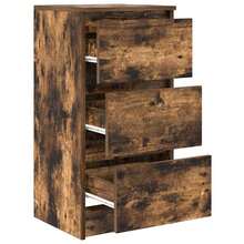 Buffet vidaXL en chêne fumé, 37,5 x 35 x 76 cm, bois d'ingénierie - Multicolore - Voir 5