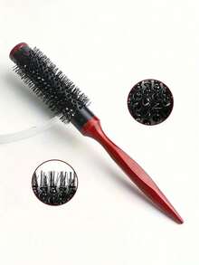 1pc Nylon Curling Iron Salon Styling Roller Brush, Home Round Comb, Women Hair Brush, Straight & Curly Hair Dual-Use - Multicolor - View 4