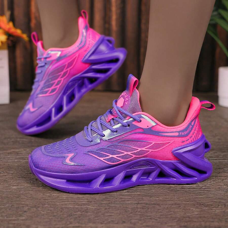 新款网面休闲鞋，软底跑步鞋，女士运动鞋，女士时尚休闲鞋 - 紫色 - 查看 1