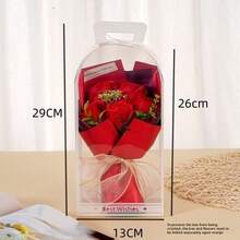 一束五支小巧的仿真玫瑰，迷你丝绸花束，适合情人节和生日，永不凋谢的礼物 - 彩色 - 查看 2