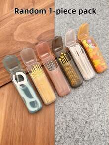 Random Color Interdental Brush & Dental Floss Box - Leak-Proof Travel Pill Case With Transparent Lid, Lightweight Storage Box, Convenient For Oral Care Anytime, Anywhere (Travel, Home, Office, Outdoor) - Multicolor - View 12