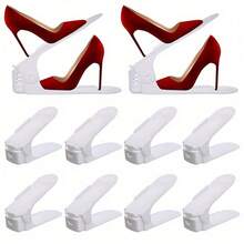 50pcs Adjustable Shoe Rack - Plastic Multi-Tier Shoe Shelf With Transparent Plastic Dividers, Space-Saving Design For Entryway, Closet And Bedroom - Easy Assembly, No Tools Required, Shoe Organizer Rack, Saves Closet Space, Minimalist Shoe Rack, Sturdy Structure - Multicolor - View 7