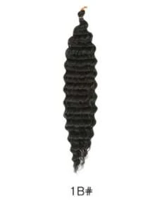 1 pieza Peluca negra de 22 pulgadas con ondas profundas, cabello a granel con ondas de agua para trenzar, cabello a granel rizado y ondulado profundo para extensiones de cabello - Multicolor - Ver 8