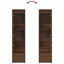 étagère haute vidaXL en chêne brun 29,5 x 34 x 119,5 cm, matériau à base de bois - Multicolore - Voir 9