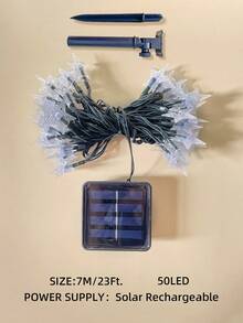 20/50/100颗LED太阳能灯串，圣诞灯，星形LED灯，8种闪烁模式，适合户外使用，可用作圣诞树装饰。适用于花园、庭院、露台、草坪、树枝、走廊、露营和围栏装饰。是婚礼、派对、圣诞节、万圣节、新年和节日装饰的理想之选。 - 太陽能燈串星星 - 查看 13