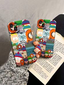 Estuche para teléfono con collage de personajes de South Park Compatible con estuches para teléfonos   17  16 Pro Max  15 Pro Max  13 y  12 Protección contra golpes y caídas Un regalo perfecto para fanáticos de South Park, familiares y amigos y para cumpleaños - Negro - Ver 4