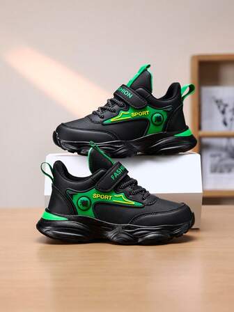 1 par de zapatos deportivos casuales para niños, suela gruesa y ligera, cómodos zapatos para correr para niños, aptos para todas las estaciones