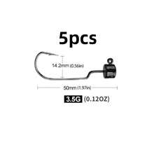 5pcs Fishing Jig Heads, Jig Hooks Kit, Fine Mushroom Jig Heads For Soft Baits, Fishing Tackle - Black - View 11