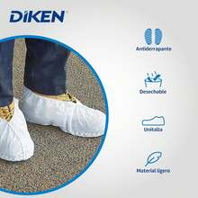 DIKEN piezas de Cubrezapato Desechable Antiderrapante |   Unidad Talla, Polipropileno Blanco. - 1 - Ver 3