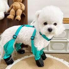 Dog Rain Booties Set - One-Piece Anti-Dirty Design For Rainy Days - Black - View 5