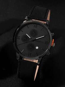 2件套新款男士商务休闲圆形石英表，多功能情侣手表套装，情人节、新年、生日、圣诞节礼物，送给朋友和家人 - 彩色 - 查看 24