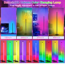 49英寸智能RGB LED落地转角灯，RGB灯管灯带带支架，USB供电，可通过App和遥控器控制，可变色环境照明，适用于客厅、卧室、游戏室、圣诞装饰和游戏场景 - floor lamp - 查看 10