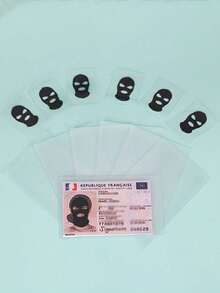 10 piezas/paquete Portador de tarjeta de privacidad de foto de identificación - Funda de tarjeta mate de PVC, adhesivo de cristal, adecuado para licencia de conducir, oficina, escuela, tarjeta de crédito, identificación laboral y tarjeta de acceso, conveniente de llevar, compacto y ligero - Multicolor - Ver 8