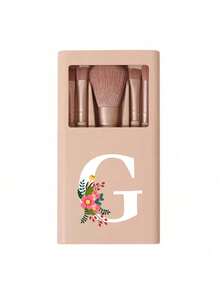 Portable Makeup Brush Set, Includes Mirror Case, A-Z Floral Pattern Makeup Brushes, Multi-Function Makeup Brush Set, Mini Multi-Function Makeup Pen, Foundation Brush, Eyeshadow Brush, Suitable For Beginners, With Makeup Organizer. This Convenient Makeup Tool Kit Is An Ideal Gift For Girls, And A Must-Have For Travel, Especially Suitable For Christmas, Thanksgiving, New Year And Valentine's Day. - Multicolor - View 12