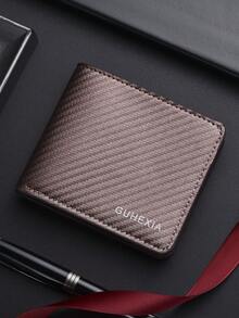 1pc Men's Business Wallet, Short Style Carbon Fiber Minimalist Wallet Card Holder All-In-One Multifunctional Billfold - Multicolor - View 8