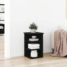 Tavolino laterale vidaXL in rovere nero, 35 x 35 x 55 cm, materiale a base di legno. - Multicolore - Visualizzare 1