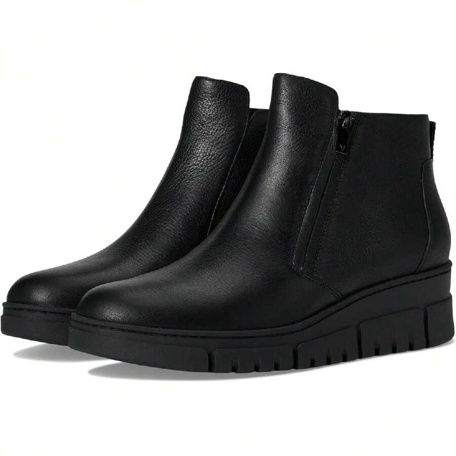 Vionic Uptown Sur Bootie Women's Black Leather Side Zip Ankle Boots GAL1670 - 黑色 - 查看 1