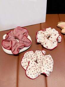 3pcs/Set Floral Scrunchies, Oversized Hair Ties, Fresh And Elegant Hair Accessories, Back To School ,Gifts - Nhiều màu 5 - Xem 3