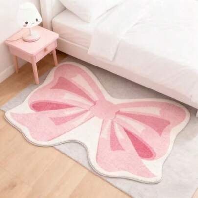 1pc Large Bow Children's Room Decor Carpet, Bedroom Decor, Small Rug, Toy Room Carpet, Home Decor, Living Room Carpet, Living Room Small Rug, Bedroom Carpet, Living Room Home Decor, Outdoor Carpet, Washable Rug