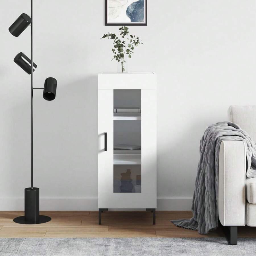 Buffet vidaXL blanc 34,5 x 34 x 90 cm, matériau à base de bois - Multicolore - Voir 1