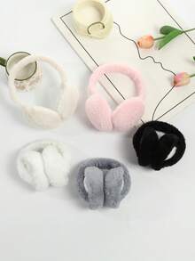 Windproof Warm Solid Color Ear Muffs - Rear-Wearing Ear Muffs, Soft Plush Ear Protection, Foldable Ear Muffs, Comfortable Winter Outdoor Ear Warmers, Winter Accessories, Skiing Equipment Ear Cover - Multicolor - View 2