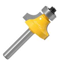 4件套木工圆角铣刀，硬质合金刀头，用于木材刨削，1/4英寸柄径，适用于木工修边机