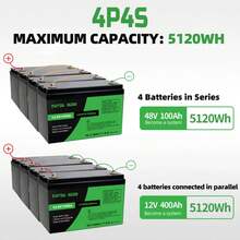 DATOUBOSS LiFePO4 12V Battery With BMS 8000Cycles, 100A 200A 300A, Inverter, Motorhome, System, Boat, Household, - DT-100Ah 12V - Xem 9
