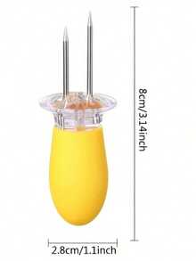 2 piezas Sujetador de maíz, Tenedor de maíz creativo con aislamiento térmico anti-quemaduras, Paquete de pinchos para mazorca de maíz, Soporte para maíz de acero inoxidable, Tenedor de fruta, Tenedor de maíz fijo; Tenedor de maíz anti-escaldadura para barbacoa; Pincho de maíz de acero inoxidable. Tenedor de fruta portátil, Tenedor de barbacoa resistente al calor, Pincho, Aguja de maíz, Utensilio de cocina.
