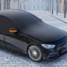 1pc Car Windshield Cover, Extended Engine Hood Cover, Quick Snow Removal Without Scraping, Anti-Snow, Anti-Frost, Anti-UV, Winter Windshield Protector, Oxford Cloth Material, Rearview Mirror Protector With Reflective Stripe, Suitable For Most Sedans/SUVs, Black - Multicolor - View 12