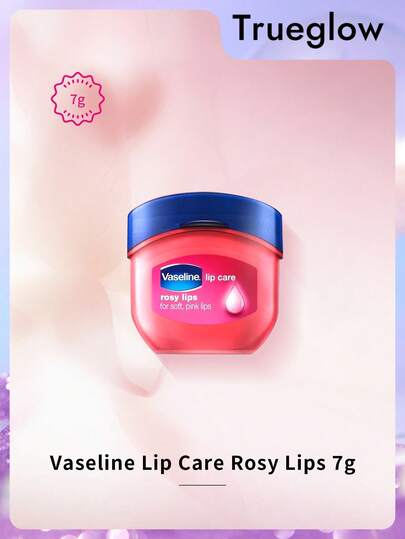 Vaseline 凡士林玫瑰润唇膏 7克，令双唇柔软光滑，保湿滋润，修复干燥，淡化唇纹，提升光泽，柔嫩双唇，蕴含玫瑰提取物和维生素E，长效保湿，深层修护，淡化唇纹，适合所有肤质。