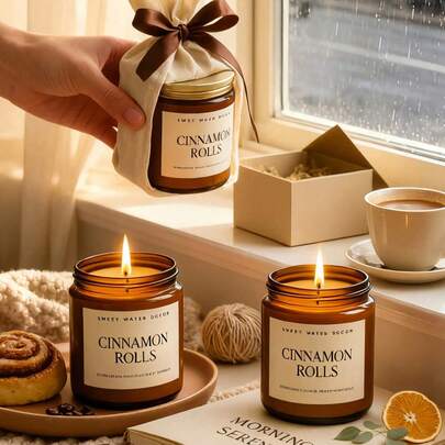 Ins Style Autumn Scented Candles Gift Set | Soy Aromatherapy Candle For Relaxation & Sleep, Natural Gifts For Women, Cozy Autumn Bedroom Decor.