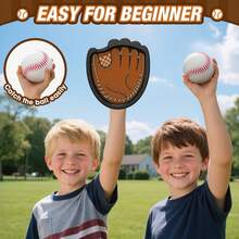 Toss And Catch Ball Set, Outdoor Games For Kids, Beach Yard Camping Toys For Adult & Family, Kids Baseball Glove For 3 4 5 6 7 8+ Year Old Boys & Girls (2 Paddles & 3 Balls) - 2 Packs + 3 Balls - View 4