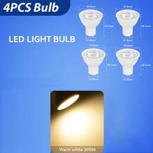 CANMEIJIA 3颗/4颗GU10 LED灯泡，电压85V-265V，暖白光/冷白光/中性白光/三色温，色温可调，聚光照明柔和均匀，视觉舒适，即插即用，安装简便，散热高效，经久耐用，适用于家庭和商业场所。 - LED燈泡GU10燈座 - 查看 10