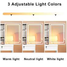 Vanity Desk With Mirror And Lights, 3 Lighting Modes, European Style Dressing Table With Drawers, With Open Storage Shelves,Makeup Vanity Table For Bedroom,Gifts For Girls And Women - Xem 3
