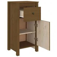Aparador vidaXL color miel, 40x35x80 cm, madera maciza de pino. - Multicolor - Ver 8