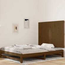 Tête de lit murale vidaXL, brun miel, 127,5 x 3 x 90 cm, en pin massif - Multicolore - Voir 1